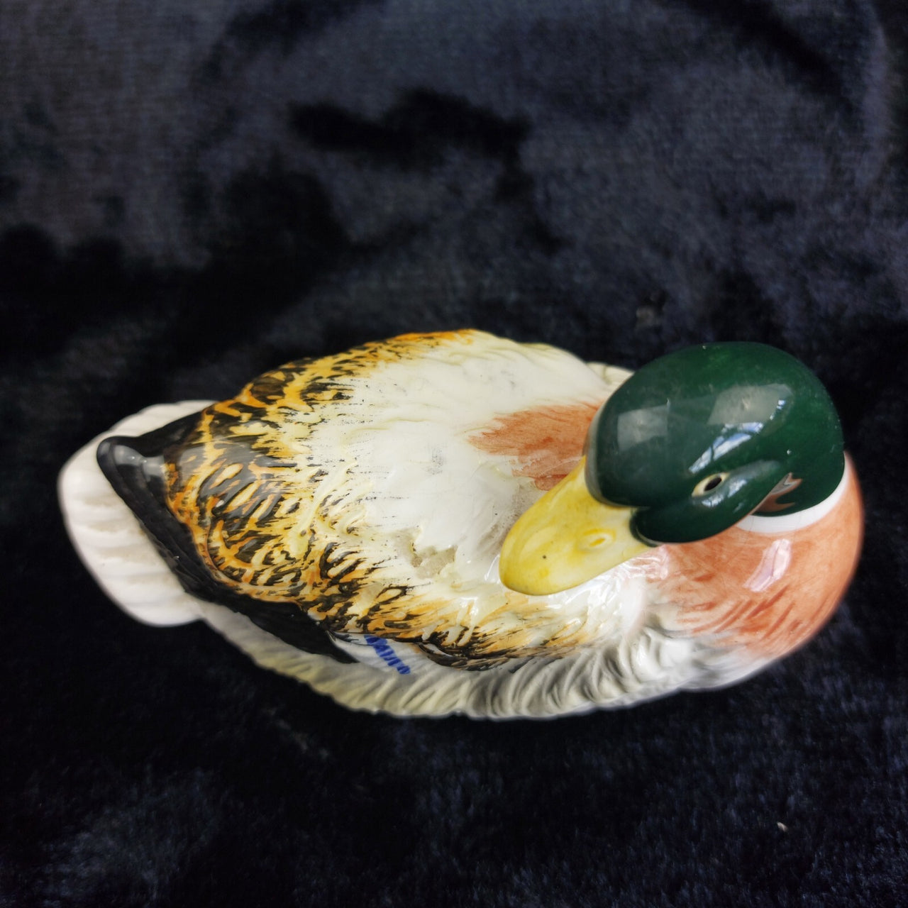 Foreign Duck Mallard Figurine Porcelain Hand Painted Vintage Collectible 5"3