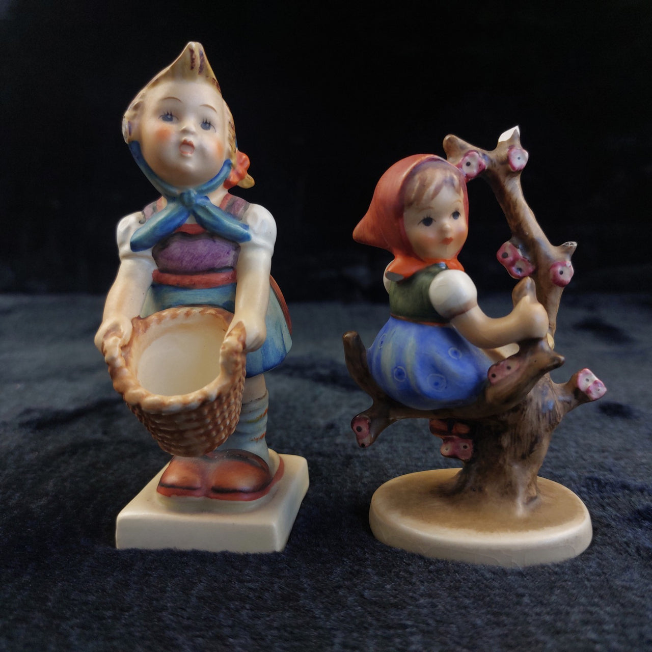 Goebel Girl Hummel With Basket Tree Scene Figurine W Germany Vintage see the pic0