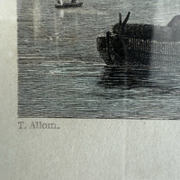 Thumbnail for Antique Hand-Colored Engraving The Tyne from South Shields Durham by T. Allom10