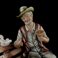 Thumbnail for Capodimonte M. Lory Figurine Man With Doves – Signed – 13