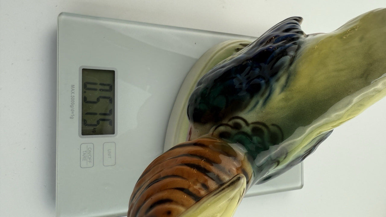 Rare Art Deco Keramos Wien Porcelain Golden Pheasant Figurine - Made in Austria22