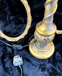 Thumbnail for Vintage VictorianStyle Carved Wood Table Lamp and Frames Set15