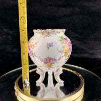Thumbnail for 19th century antique Dresden Porcelain Vase Floral Tripod Legs 19th C Repaired14