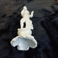 Thumbnail for Antique Italy Cherub Figurines Pair 6.5in Porcelain White Trumpet Flowers Damage18