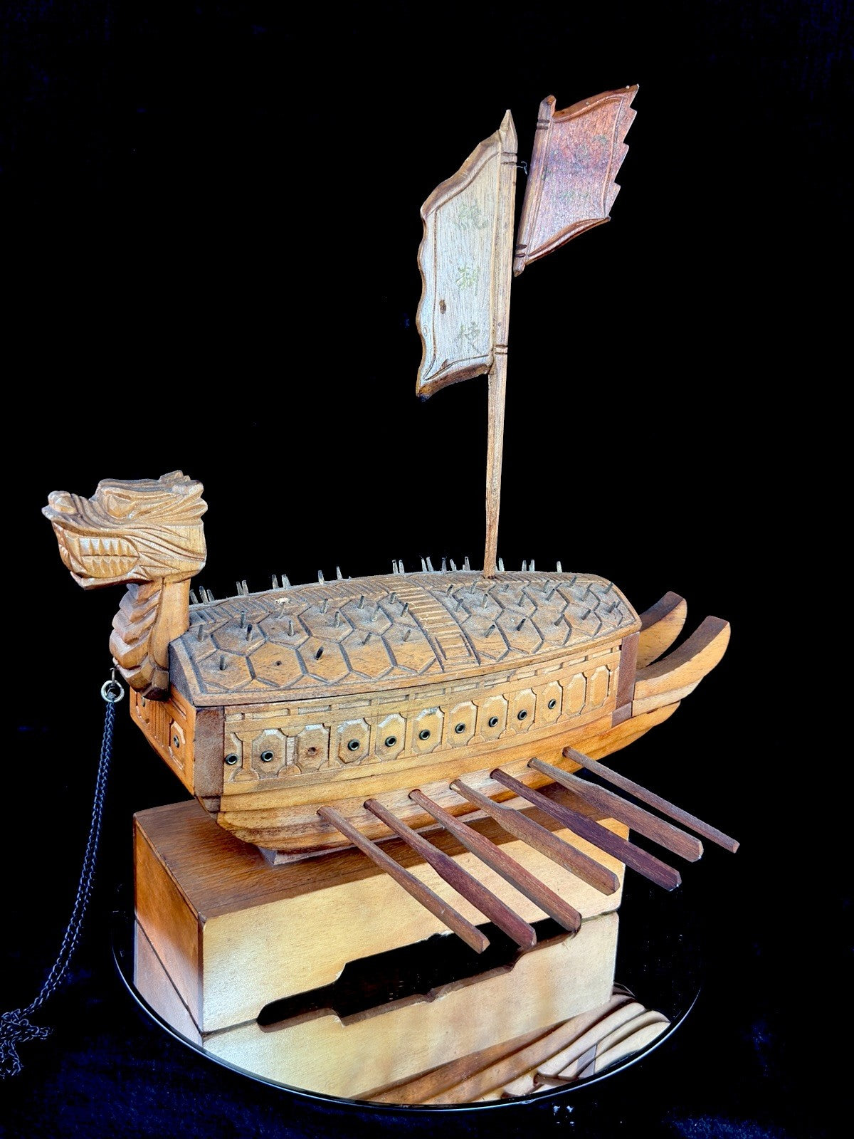 Handmade Korean Turtle Ship Model Geobukseon War Boat Wood 15” Dragon Head Korea11