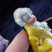 Thumbnail for Germany Figurine Porcelain 18198 Yellow Coat Man Antique Repaired Collectable12