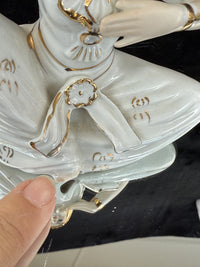 Thumbnail for Vintage Mid-Century Figurine Porcelain Set - Dancer with Two Candle Holders8