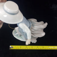 Thumbnail for NAO Girl Spain Figurine with Hoop Glazed Porcelain Worn Base A-16M Sculpture2