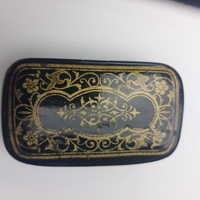 Thumbnail for 19th century- Victorian Lacquered Snuff Box – Gold with Black Detailing Antique9
