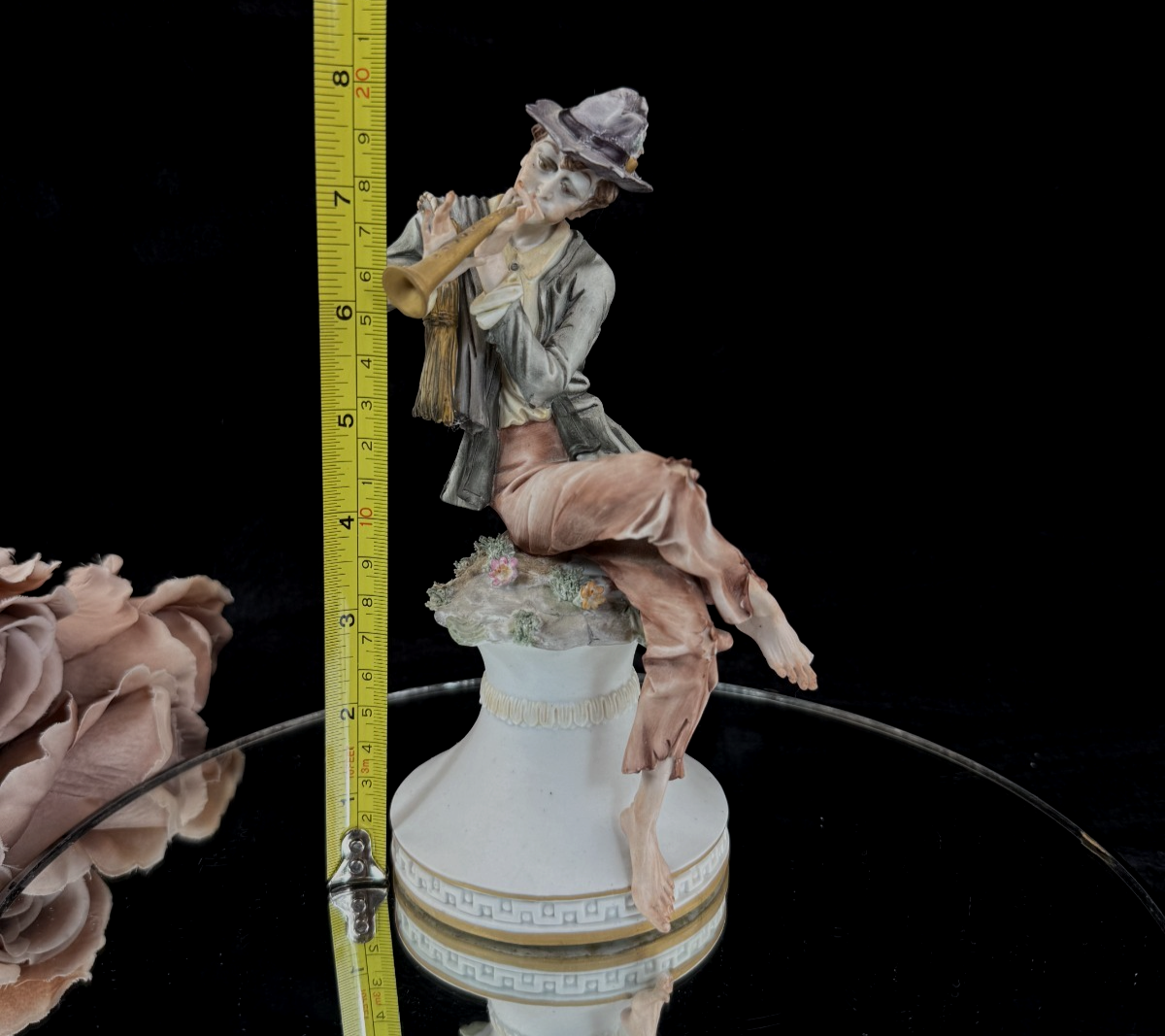 Porcelain Italian Figurine "The Flute Player" Le Nove Bertosca, Galleni Livorno4
