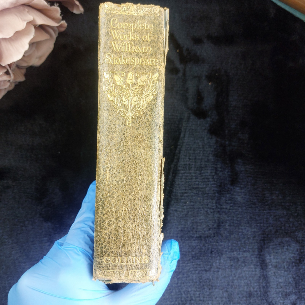 Collins Complete Works Shakespeare Blue Leather Worn Gold Gilt Edges 1923 Book  10