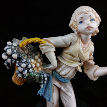 Fontanini Depose Simonetti  1980's Boy Figurine with Grapes  ,72 Made in Italy 1