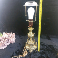 Thumbnail for Stunning French Brass Table Lamp Ornate Rococo Base, Working, 18in Tall Heavy6