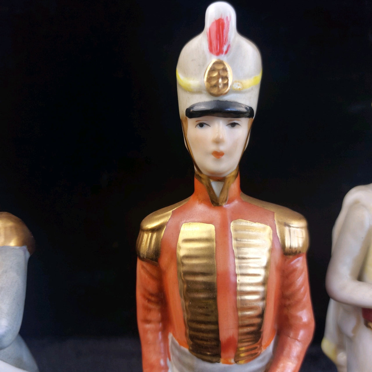 3Napco Military Porcelain Figurines Set Made in Sri Lanka Tall one hand broken5