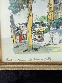 Thumbnail for Parisian Street Scene Watercolors -Etchings by 