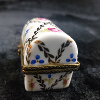 Thumbnail for Limoge Style Acceptable Porcelain Trinket Box Floral Hinged Rectangle jewellery8