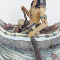Thumbnail for Academy Native American Canoe Sculpture Figurine Collectible 6.5