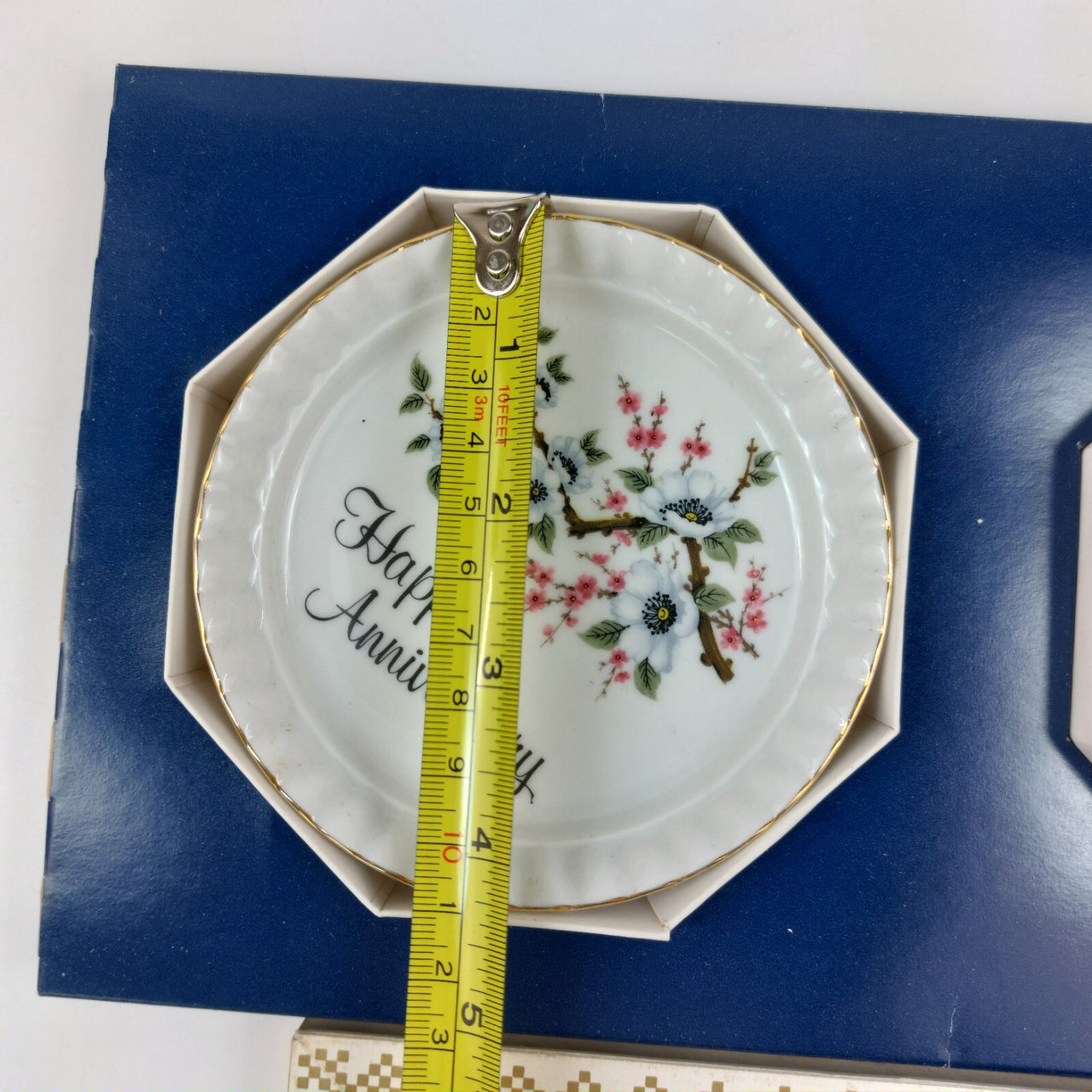 Swiss Coasters Handkerchiefs porcelain anniversary Set gift AJL Stoke-onTrent10