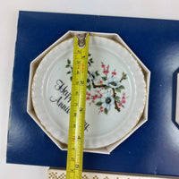 Thumbnail for Swiss Coasters Handkerchiefs porcelain anniversary Set gift AJL Stoke-onTrent10