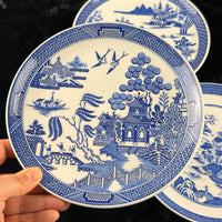 Thumbnail for Spode Mint Danbury Willow Pattern Plates x3 Temple Landscape antique Blue White20