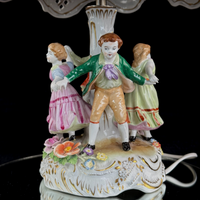 Thumbnail for Antique Hand-Painted Royal KPM Bavaria Porcelain Table Lamp with Floral decor5