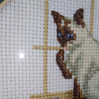 Thumbnail for Handstitched Siamese Cat Cross Stitch Picture -Beautifully Framed Needlework Art8