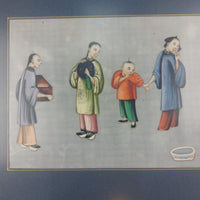 Thumbnail for 1800's Chinese Antique School Painting â Artisan Cutting Timber with Onlooker6