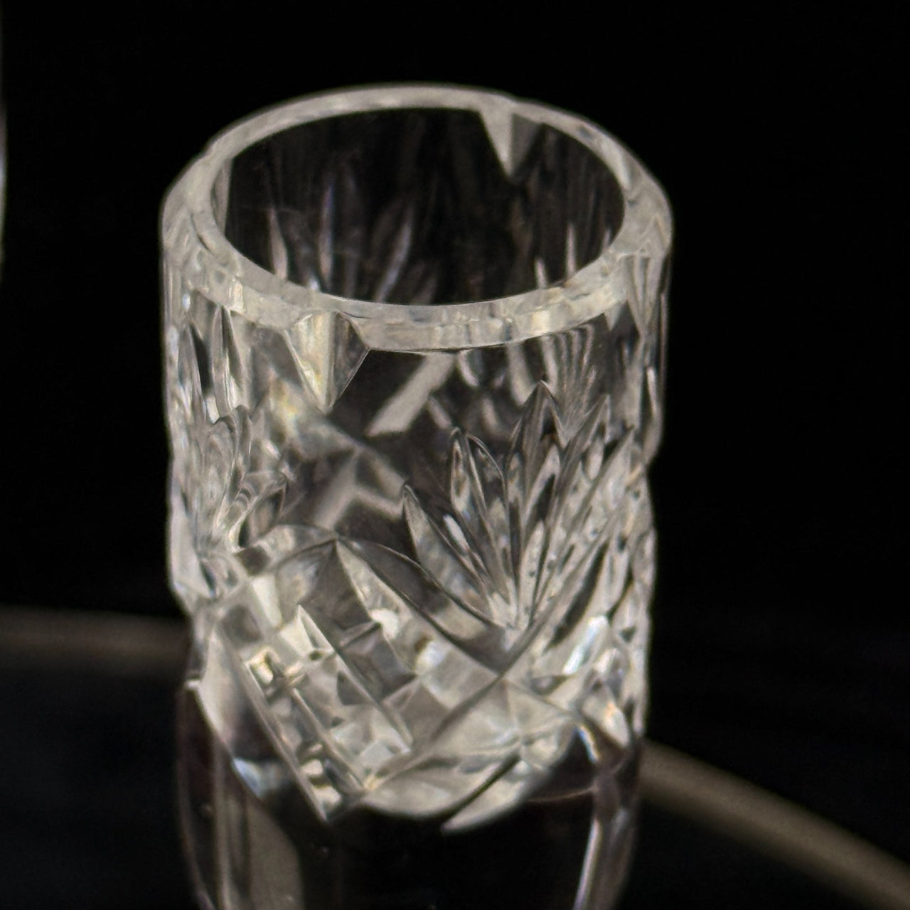 Vintage Cut Crystal Glassware Set – 6 Champagne Flutes & 2 Candlestick Holders13