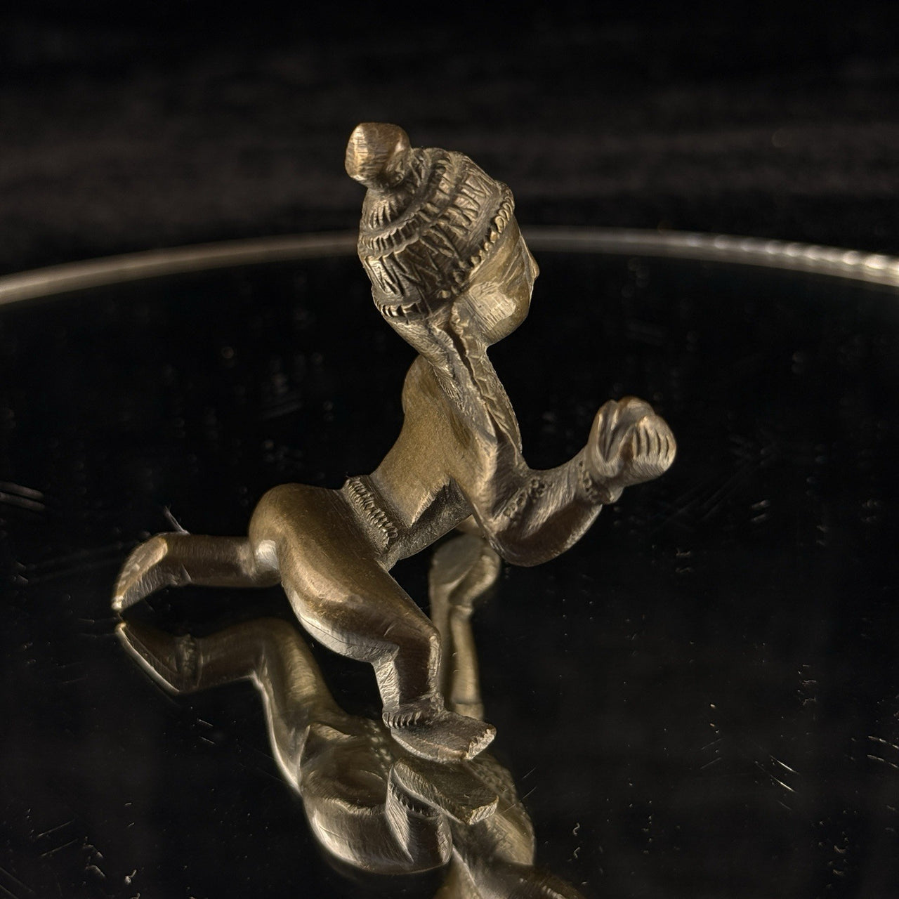 Antique Brass Indian Baby Krishna Statue – 2.5” Hindu Bal Gopal Idol Figuri2