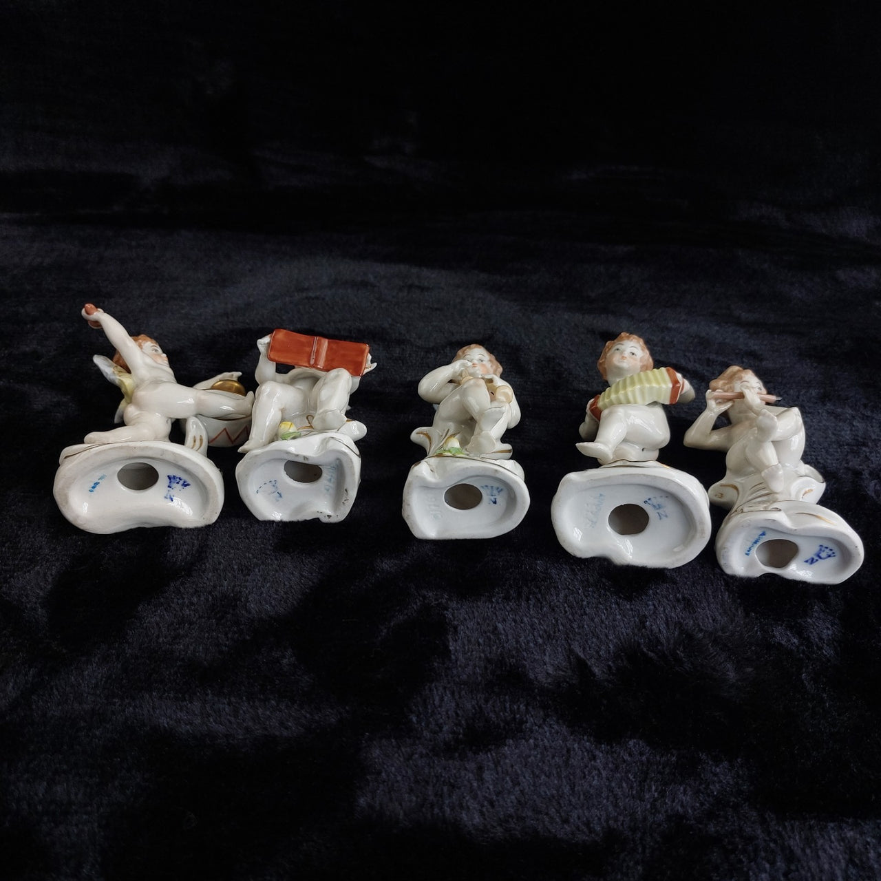 Carl Scheidig Gräfenthal Antique German Porcelain Cherub Musician Figurines Set14