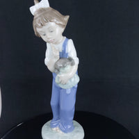 Thumbnail for NAO Lladró Handmade Porcelain Girl -18.5 cm Figurine Collectible Blue Dress -7