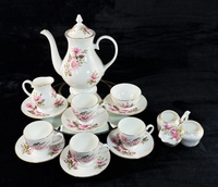 Thumbnail for Royal Grafton Fine Bone China Tea Set Pink Floral 14 Piece England Vintage Gold.18