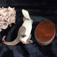 Thumbnail for Large Standing Otter Wildlife Figurine 12in Handcrafted Base Wood Heavy 1615g10