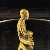 Thumbnail for Antique Brass Indian Starving Buddha Statue – 3” Fasting Siddhartha Figurin6