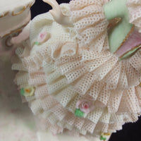 Thumbnail for Dresden UNTERWEISSBACH Girl Singing and Musician Porcelain Lace Figurine Group.21