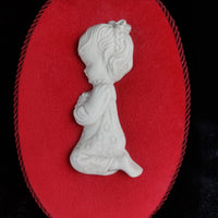 Thumbnail for Capodimonte 1960s - Velvet Red & Ceramic Wall Plaques decor, Made In Italy.5