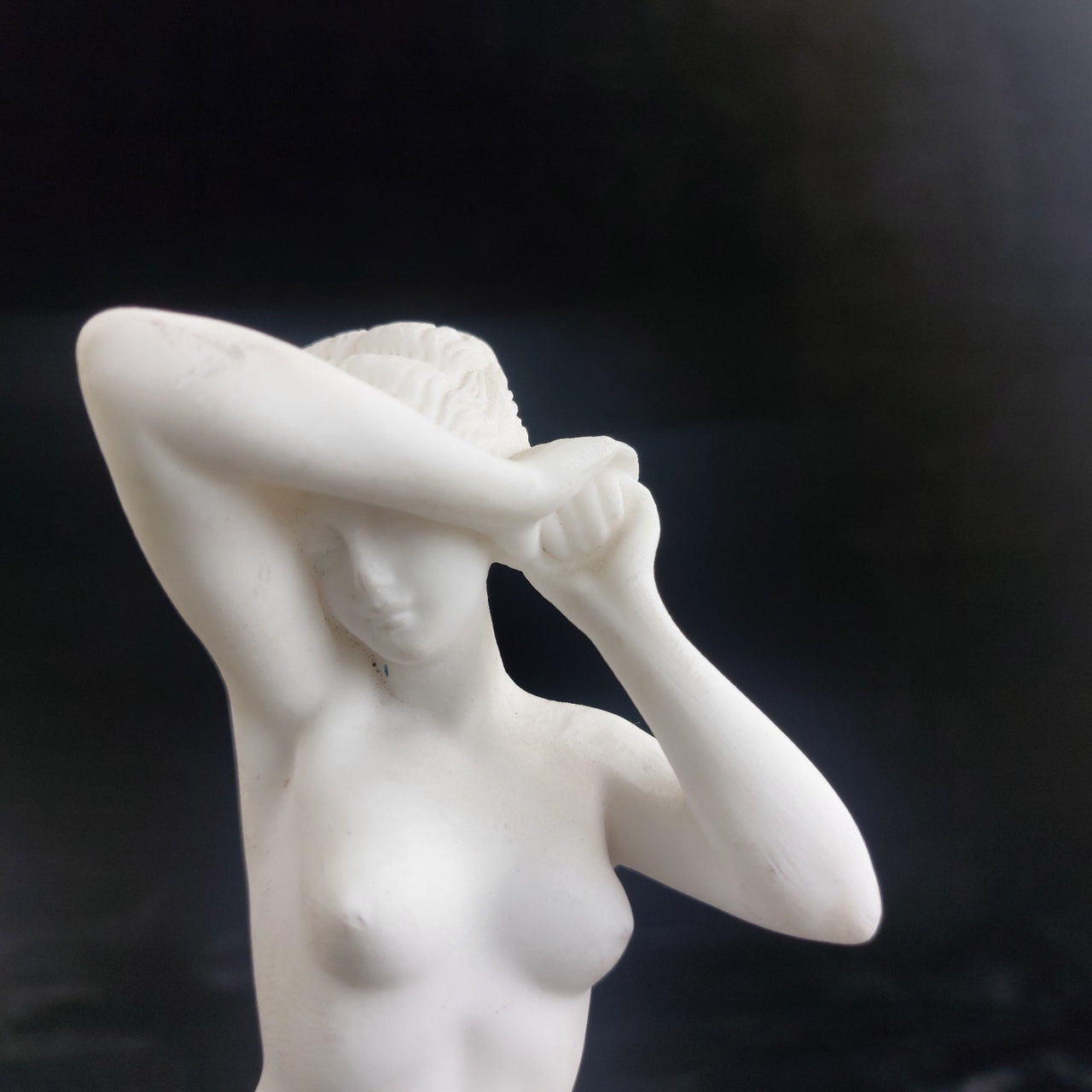 Michelangelo David & Female Nude Sculpture Pair – 9.5" Resin Greece Statue White13