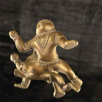 Thumbnail for Antique Brass Indian Baby Krishna Statue – 2.5” Hindu Bal Gopal Idol Figuri13