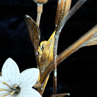 Thumbnail for Italian Style Bronzed Brass Floral Candlestick White Ceramic Flowers gift 40cm15