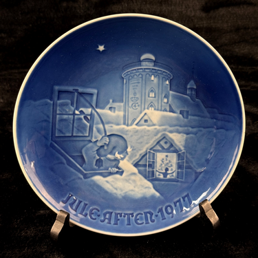 Bing & Grøndahl 1977 Christmas Wall Plate Copenhagen Juleaften B&G Denmark 7