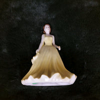 Thumbnail for Porcelain Coalport stunning lady Figurine yellow - Cindy Mint collectable 14
