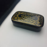 Thumbnail for 19th century- Victorian Lacquered Snuff Box – Gold with Black Detailing Antique8