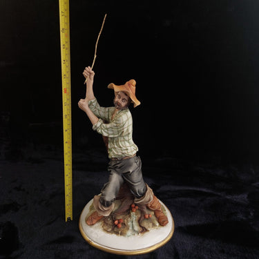 Ades Fisherman Signed Capodimonte Porcelain Figurine 17