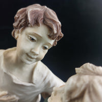 Thumbnail for Very Large Capodimonte figurine 'The Card Players' Friends group pics see decor18