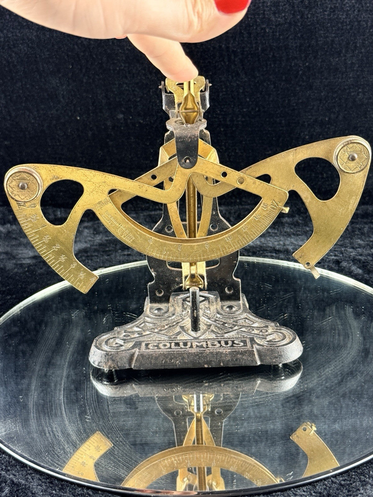 Columbus Antique Scale Postal Germany 1906 Brass & Cast Iron Balance Weighing17