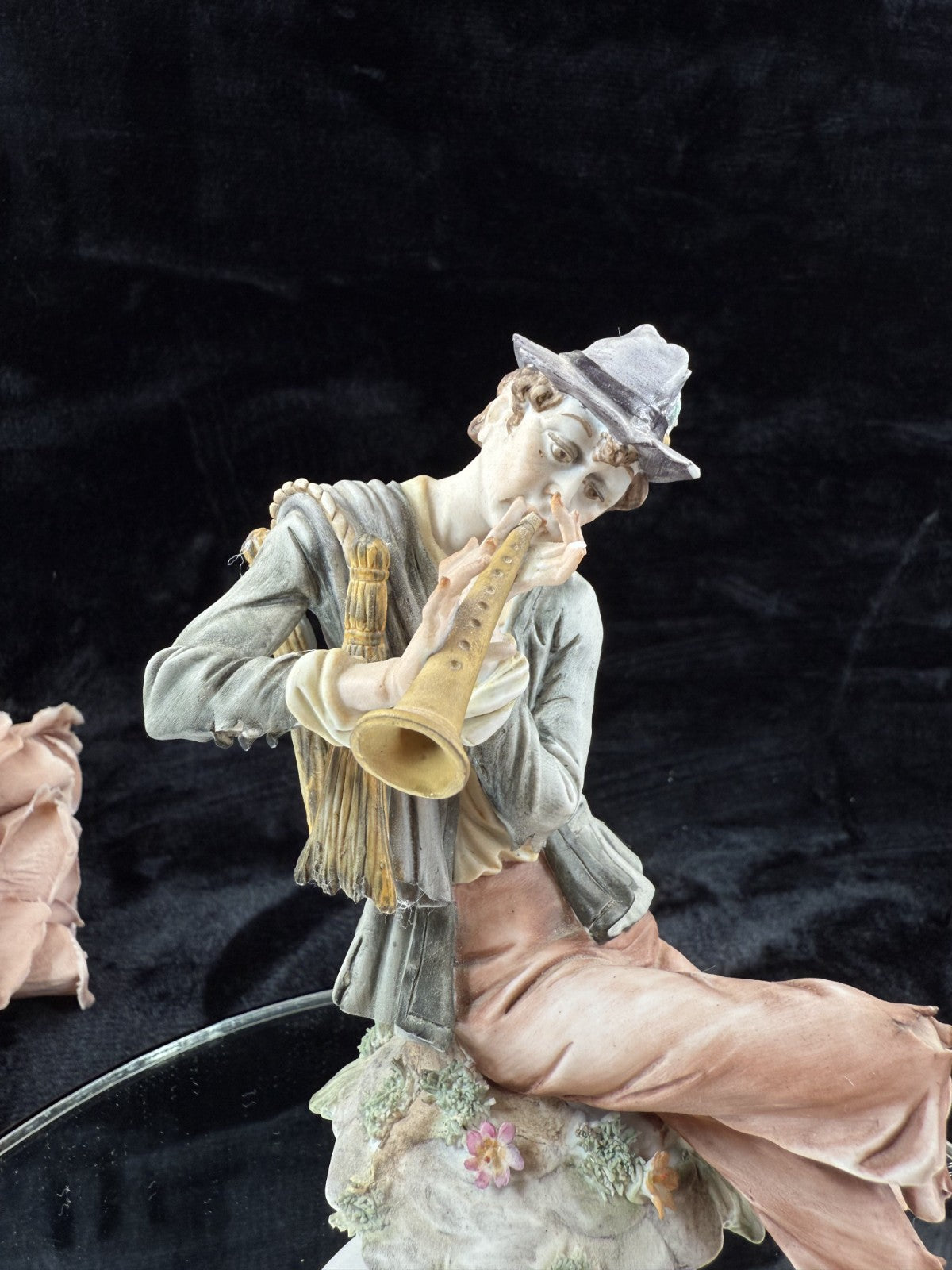 Porcelain Italian Figurine "The Flute Player" Le Nove Bertosca, Galleni Livorno5