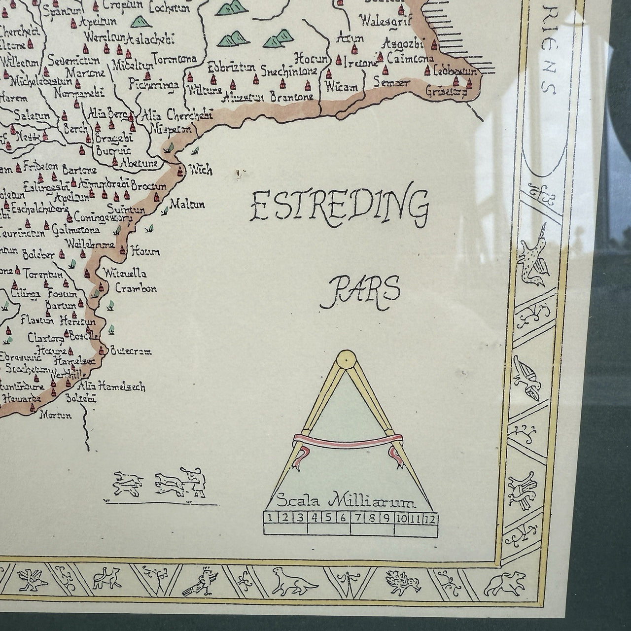 Domesday England 1086 framed Map  Euruicscire Nortreding by Garnons Williams13