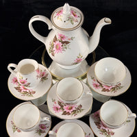 Thumbnail for Royal Grafton Fine Bone China Tea Set Pink Floral 14 Piece England Vintage Gold.2
