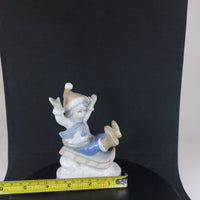 Thumbnail for Vintage German Porcelain Child on Sled Figurine Winter Scene Ornament 12cm17