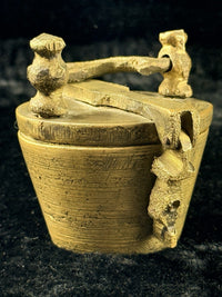 Thumbnail for Antique Indian Brass Travel Nesting Cups with Lidded Case â 5 Pc Set 646g Scal17